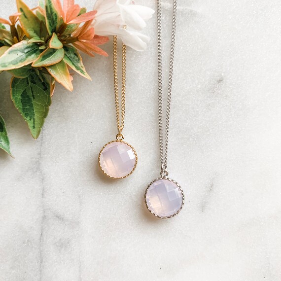 Opal Neckace, October Birthday Necklace, October Birthday Gift, Bridesmaid Necklace, Pink Bridesmaid Gift