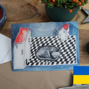 Cartes postales de chat surréalistes - x 3 Packs de cartes postales