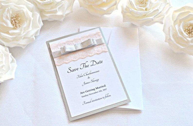 set of 10 custom listing for Yinell Blush and Silver seating cards