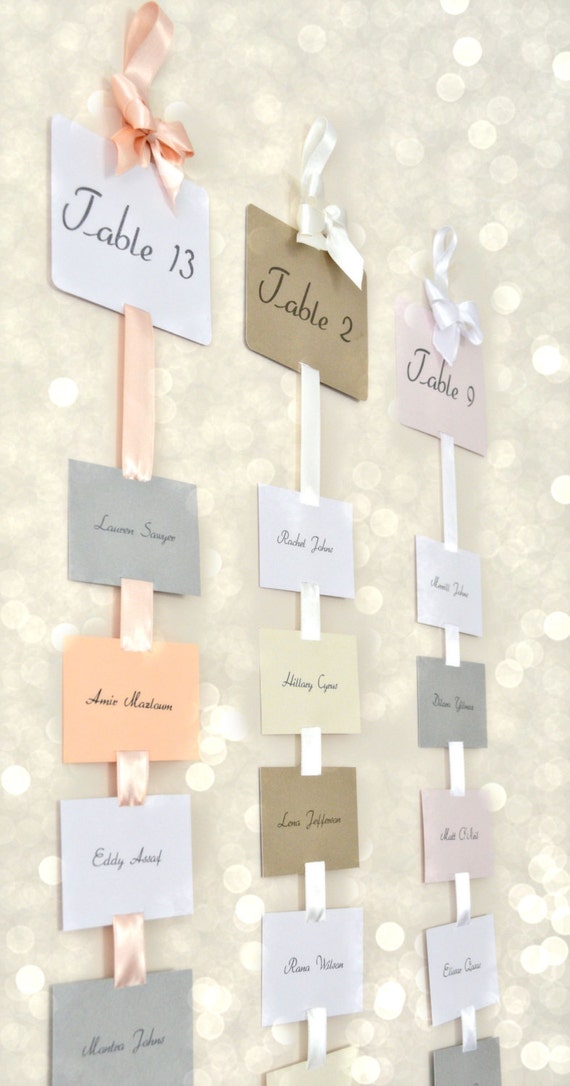 Wedding Seating Plan Place Cards With Table Number Seating Etsy