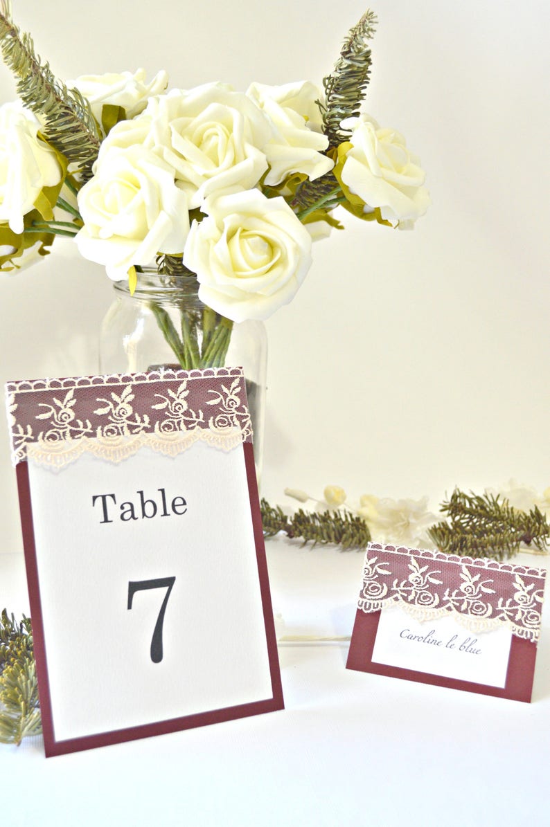 Lace wedding place cards burgundy place cards red place cards grey place cards lace escort cards wedding place cards place cards