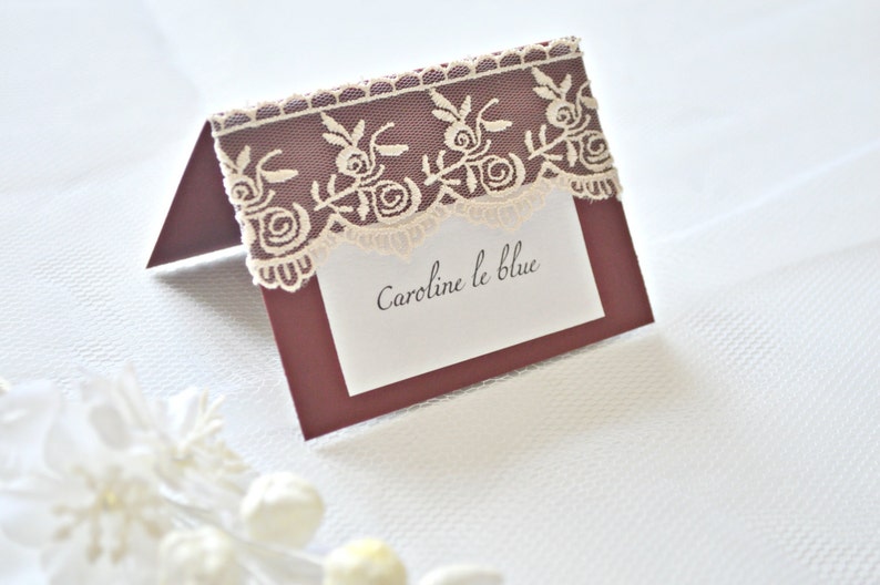 Lace wedding place cards burgundy place cards red place cards grey place cards lace escort cards wedding place cards place cards