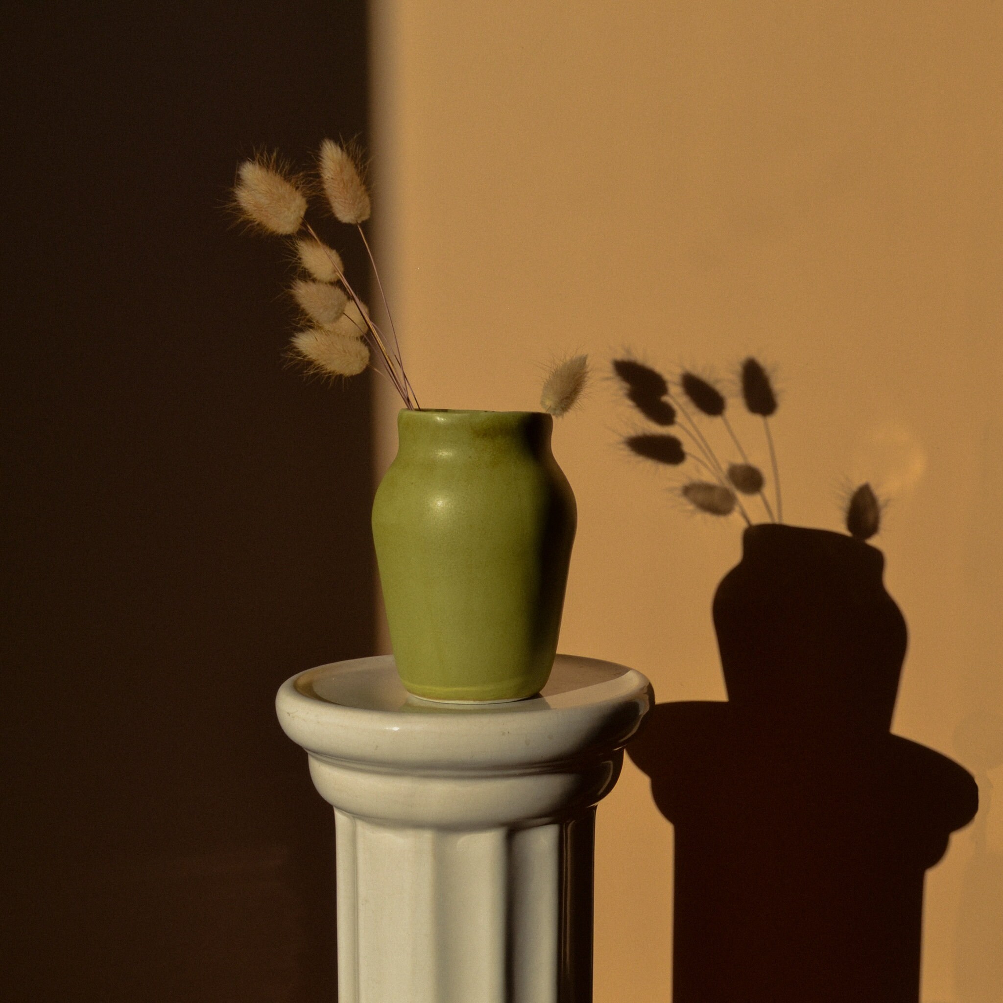 Vase en Porcelaine Amphora 1 Vert Olive