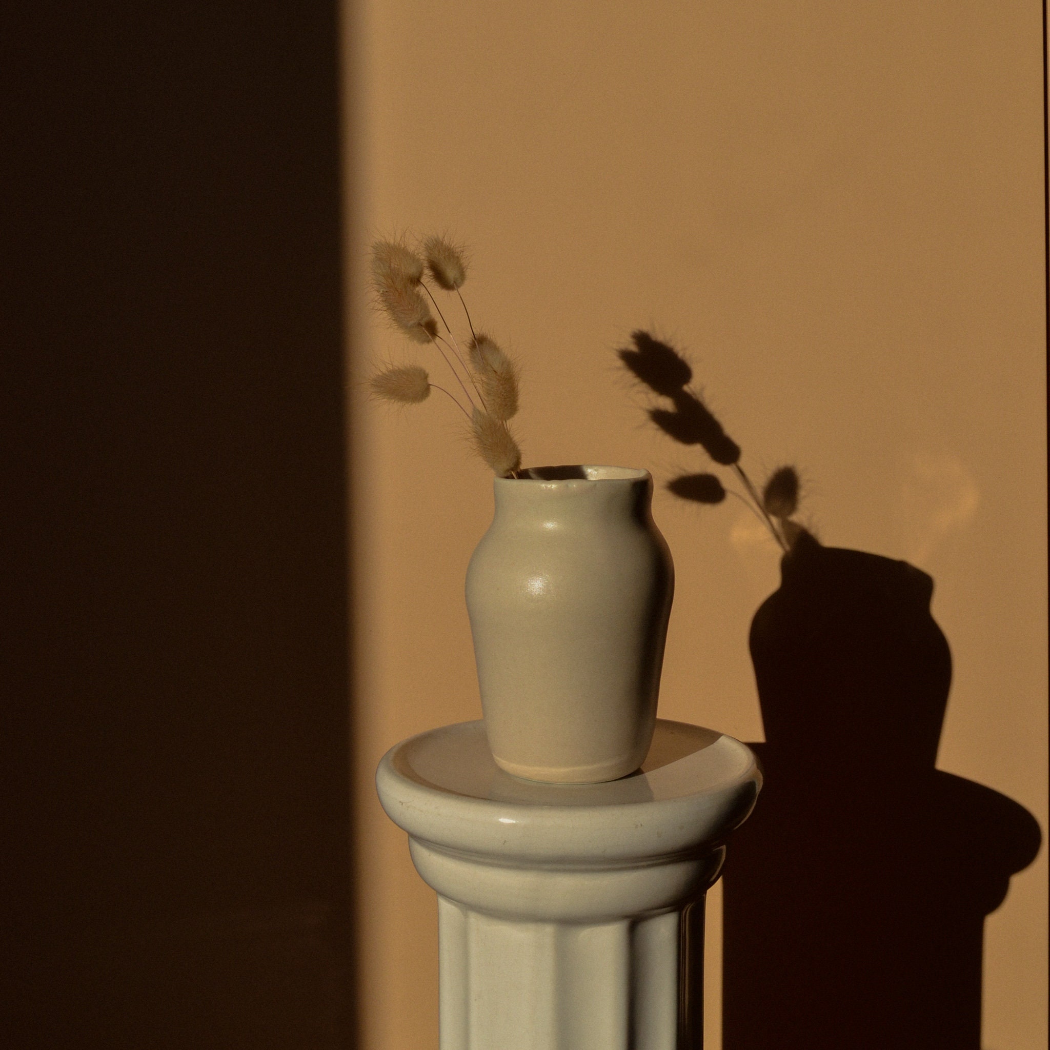 Vase en Porcelaine Amphora 1 Marron Glacé