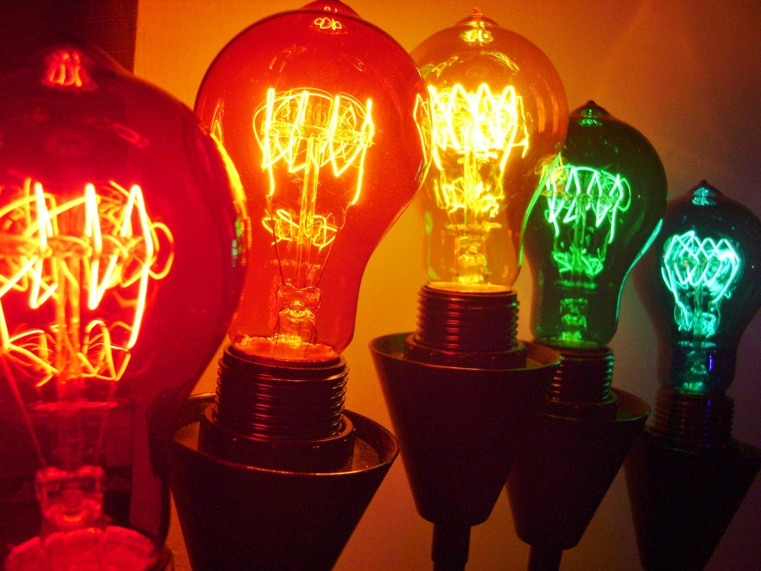 Light Bulbs A19 Quad Loop Light Bulbs Rainbow 6 Pack Etsy