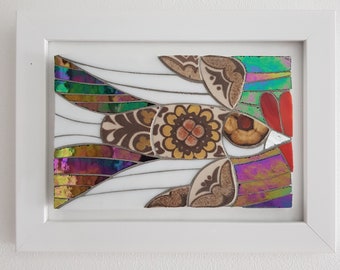 Framed mosaic swallow