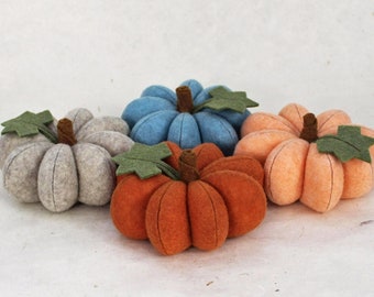 Felt Pumpkin: Short Plush Fall Decor or Pin Cushion