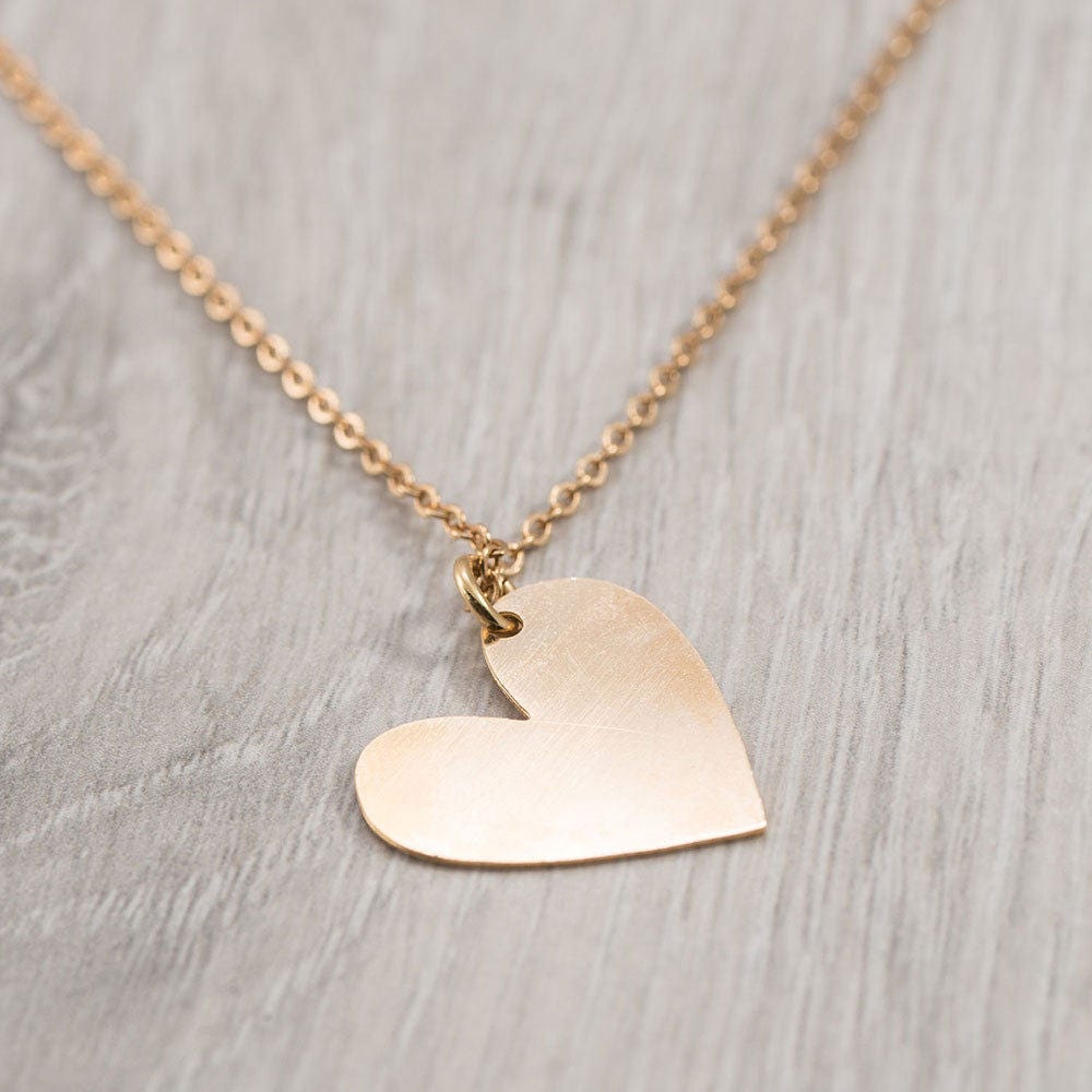 Collar grabado en el corazón corazón grabado en oro collar Etsy