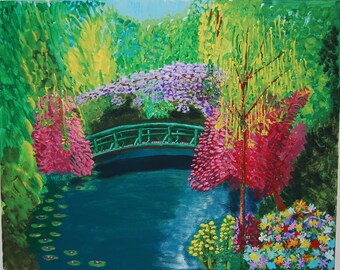 Monet Garden Spring Original Painting
