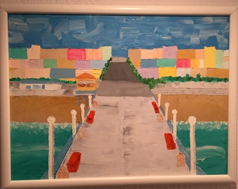 Manhattan Beach Pier 2: 18 x 24"  palette-knife oil on canvas,