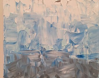 Winter : Original Palette Knife Oil 9" x 12" On Canvas Frame