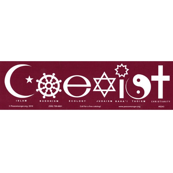 S243 - Coexist - Buddhist - Ba'hai Bumper Sticker or Magnet