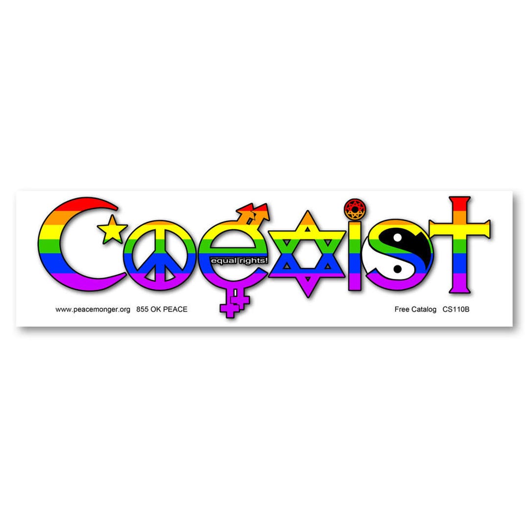 CS110B Coexist Equal Rights Rainbow LGBT Color Bumper Sticker Etsy