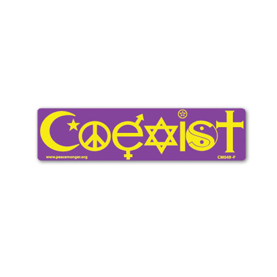 Coexist Pin CM049 Coexist in Colors Interfaith Symbol Color Mini Sticker or Magnet ...