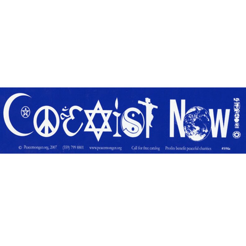 S094A Coexist Now Bumper Sticker or Etsy