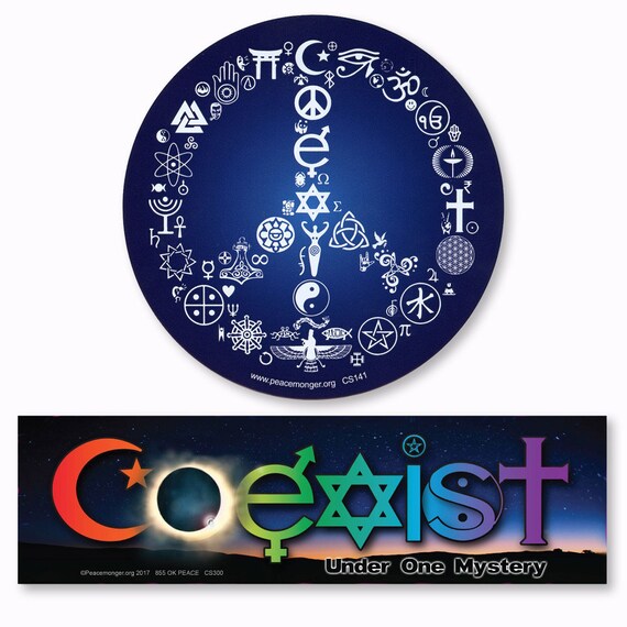 removable sticker S544 Coexist or Coextinct Large Bumper MAGNET