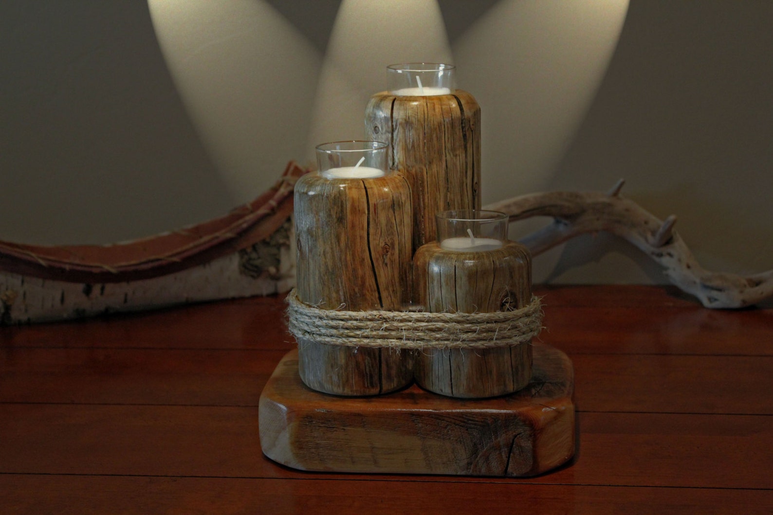 Rustic Cabin/lodge Decor Votive Candle Holder...the Lariat 3 Etsy