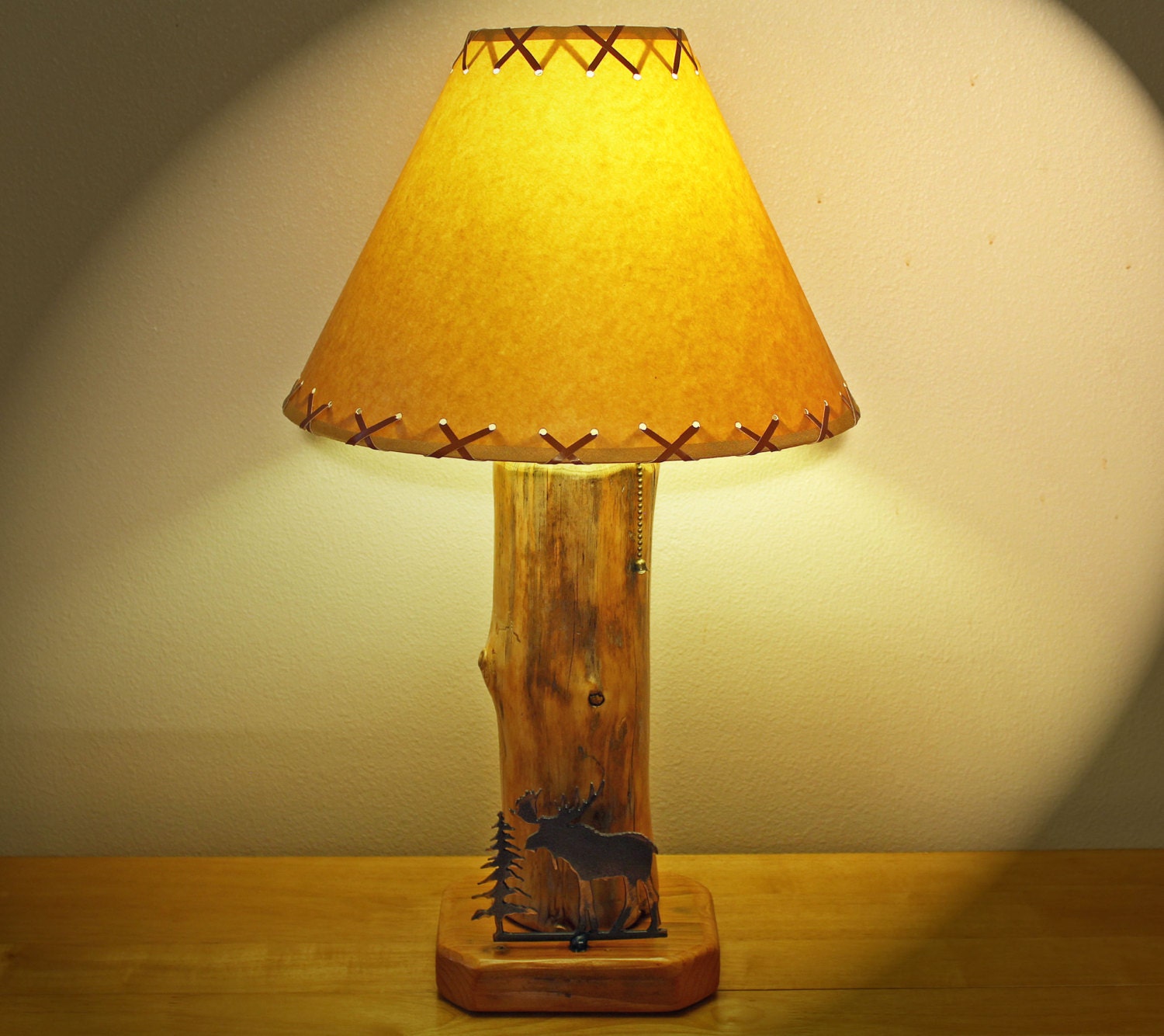 The Caribou Mountain Table Lamp With 14 Parchment Shade - Etsy