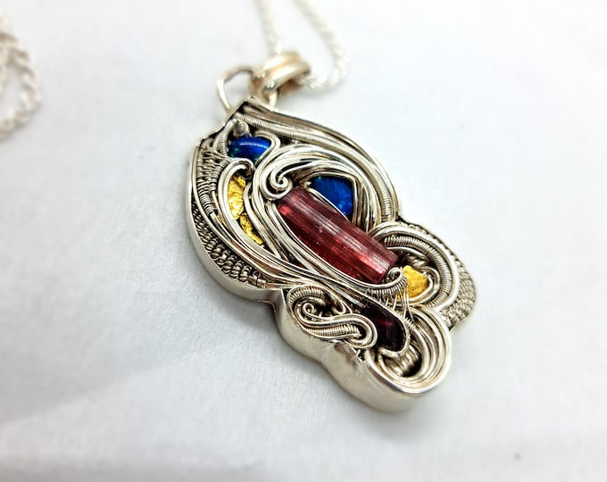 ROYAL JELLY ~ Wire Wrap and Fabricated Pendant