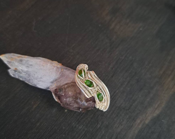 Triple Chrome Diopside Ring