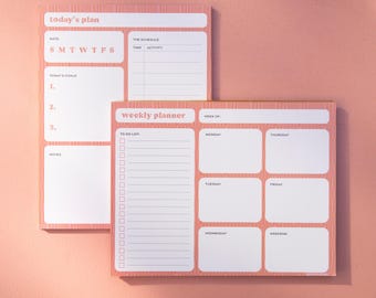 Retro Stripe Daily Planner Notepad: 40 Tear-Off Sheets
