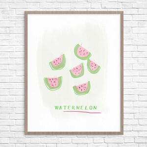 Watermelon Art Print, Watermelon Wall Decor, Kitchen Wall Decor, Watermelon Art, Summer Fruit Art Printable, Printable Art, Gallery Wall