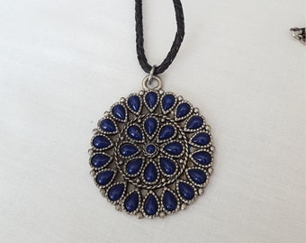 Sterling Silver Mandala Statement Pendant necklace Handmade