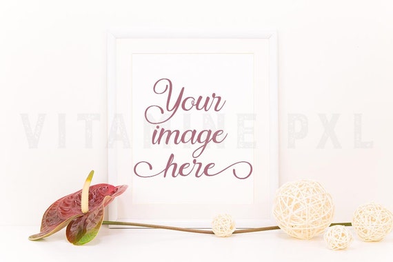 Floral Frame Mockup Print Mockup Photography White Frame Artwork