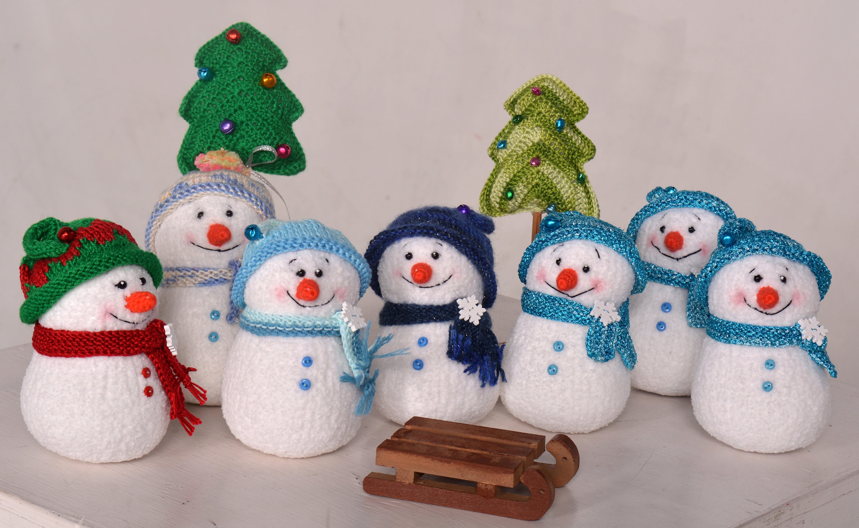 Christmas snowman toy Knitted toy Amigurumi snowman Stuffed Etsy