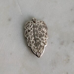 Bali Handmade 925 Bright Sterling Silver Leaf Filigree Chandelier Connector - 1 pc.