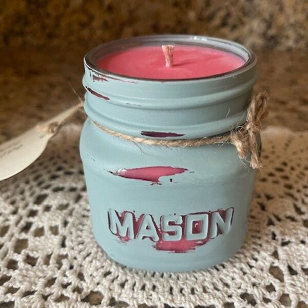 Cotton Candy Mason Jar Soy Candle // 8 oz. (Half Pint)