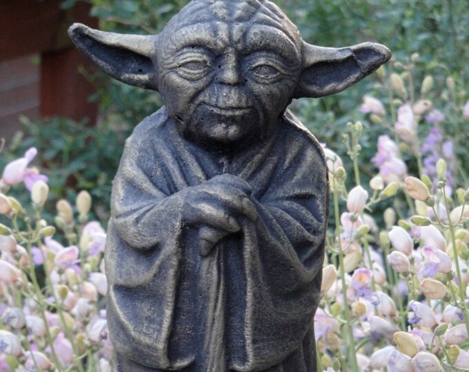 Cement Yoda Garden Statue Handmade Hand Painted Solid Concrete Figurine Jedi Master Star Wars