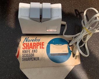 ヴィンテージのフィリップス・ノレルコ電動ナイフ＆ハサミ研ぎ器 動作確認済み