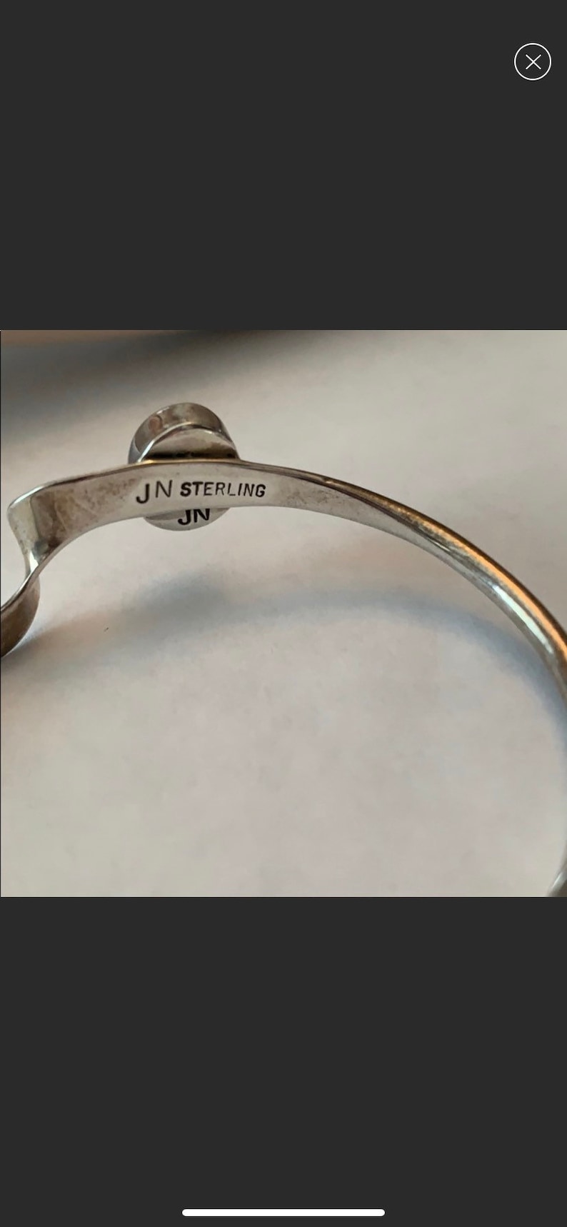 JN lapis stone wavy modernist cuff /& 925 collar