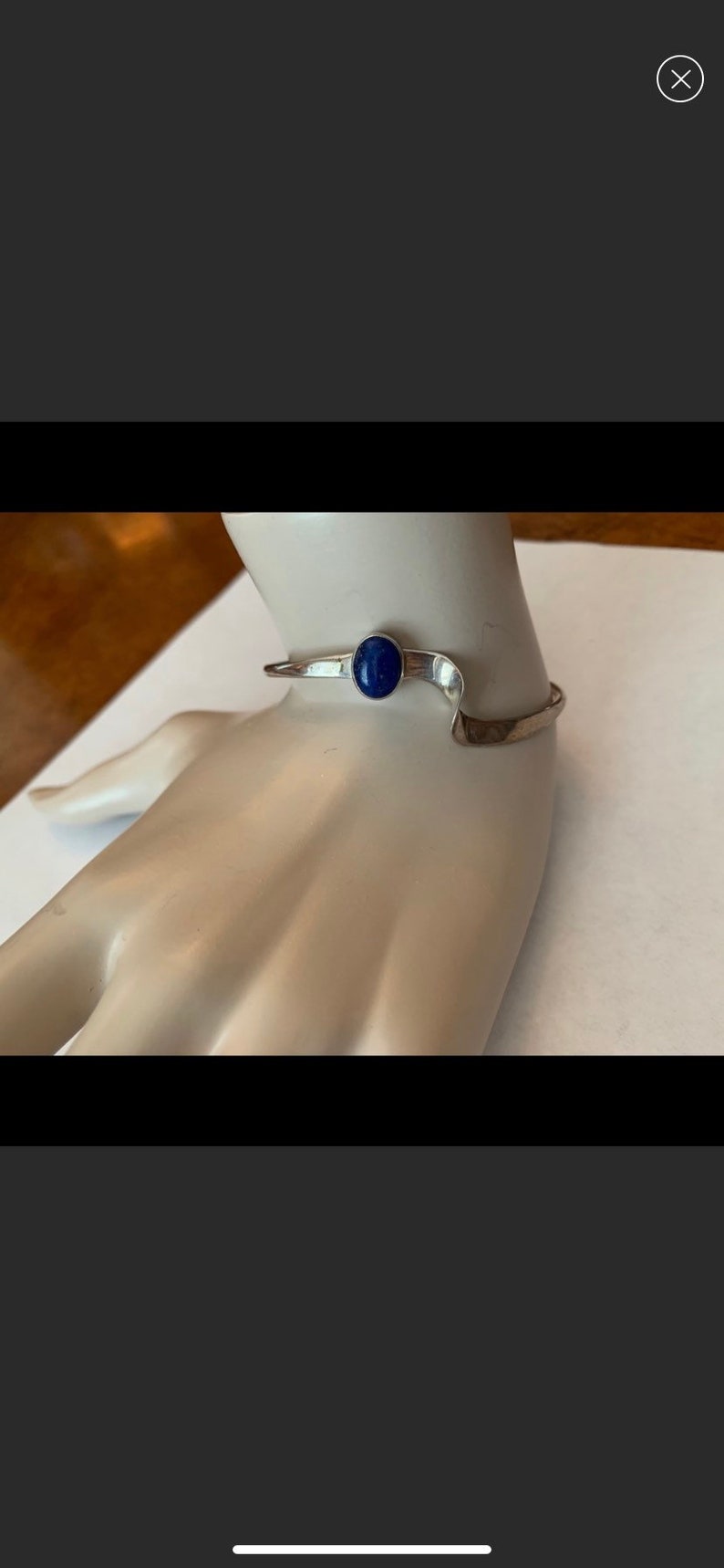 JN lapis stone wavy modernist cuff /& 925 collar