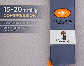 Airplane Mode Compression Socks - Travel & Flying - Aviation Gift