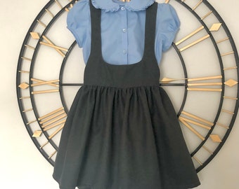 maroon school pinafore