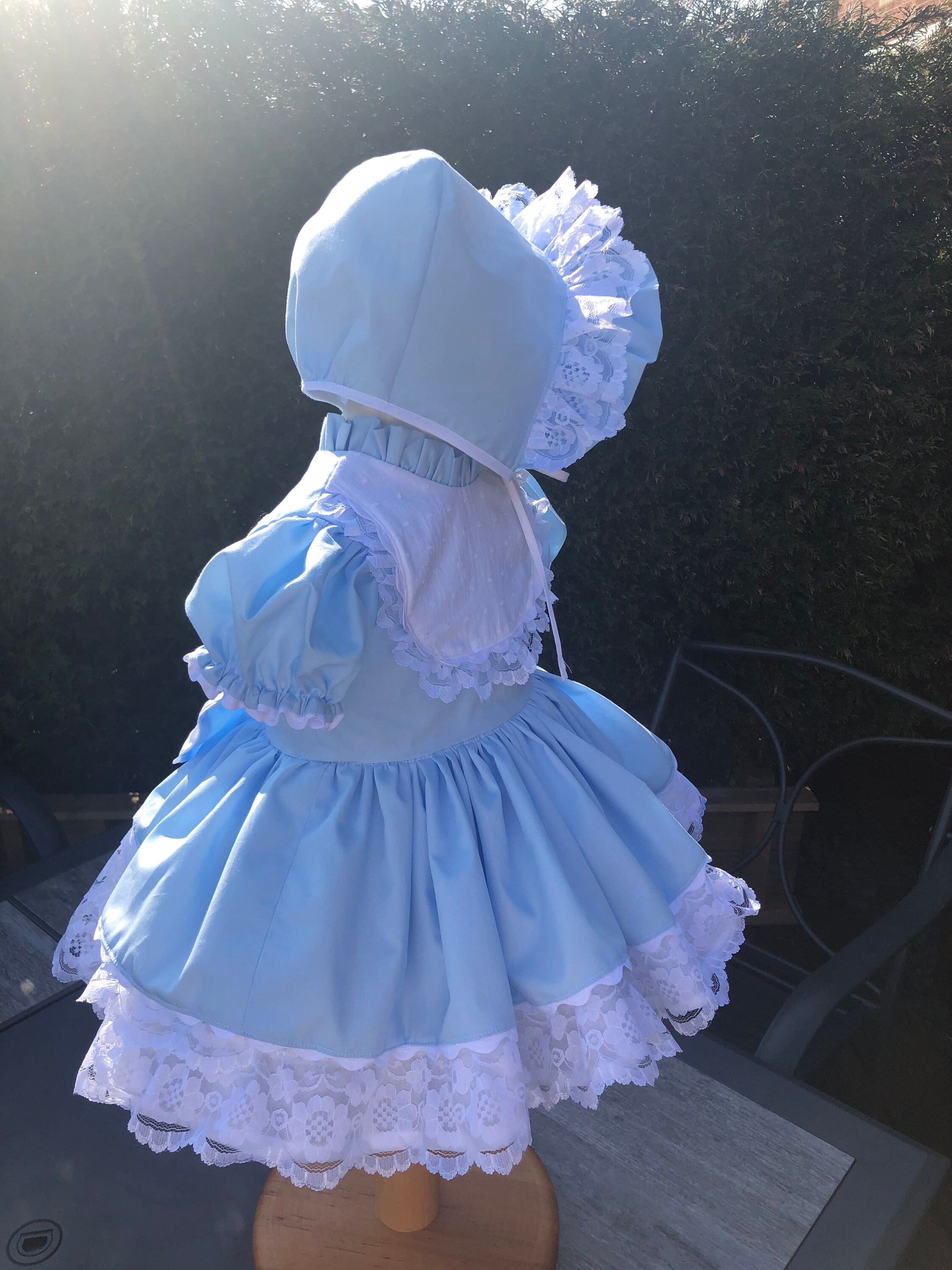 Baby Blue Ruffle Lace Dress Hand Made Lace Dress. Etsy