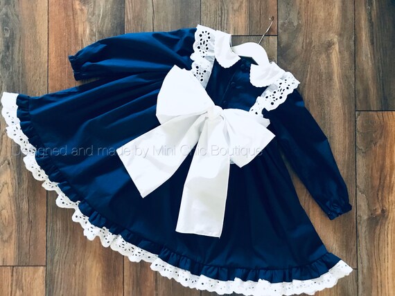 Blue dress with ruffles hot sale