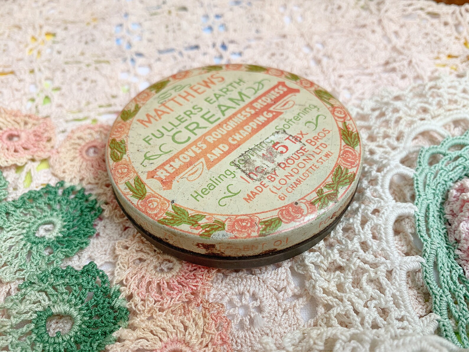 Vintage Matthews Fullers Earth Cream Empty Tin con diseño de Etsy España