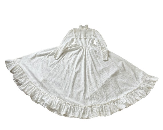 Vintage Laura Ashley White Cotton Seersucker Prai… - image 9