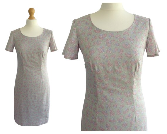 Vintage Laura Ashley Floral Cotton Shift Dress UK… - image 1