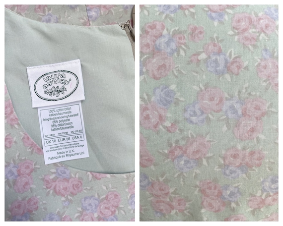 Vintage Laura Ashley Floral Cotton Shift Dress UK… - image 4