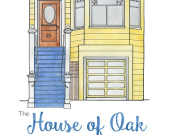 Custom House Sketch and Watercolor / Architecture / Illustation / Custom Watercolor / Housewarming / Wall Decor / Wall Art / Homeowners