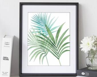 Parlor Palm Print, Tropical Print, Wall Decor, Modern Wall Art, Watercolor Plant, Watercolor Leaves, Tropical Wall Art, Houseplant