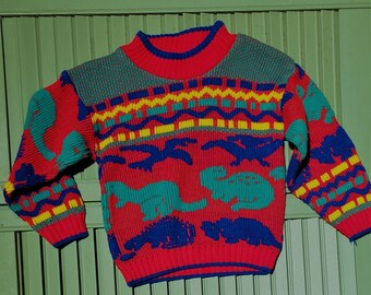 AQEACARMON Baby Boys Girls Knit Sweater Unisex Cotton Dinosaur Pullover Sweatshirt