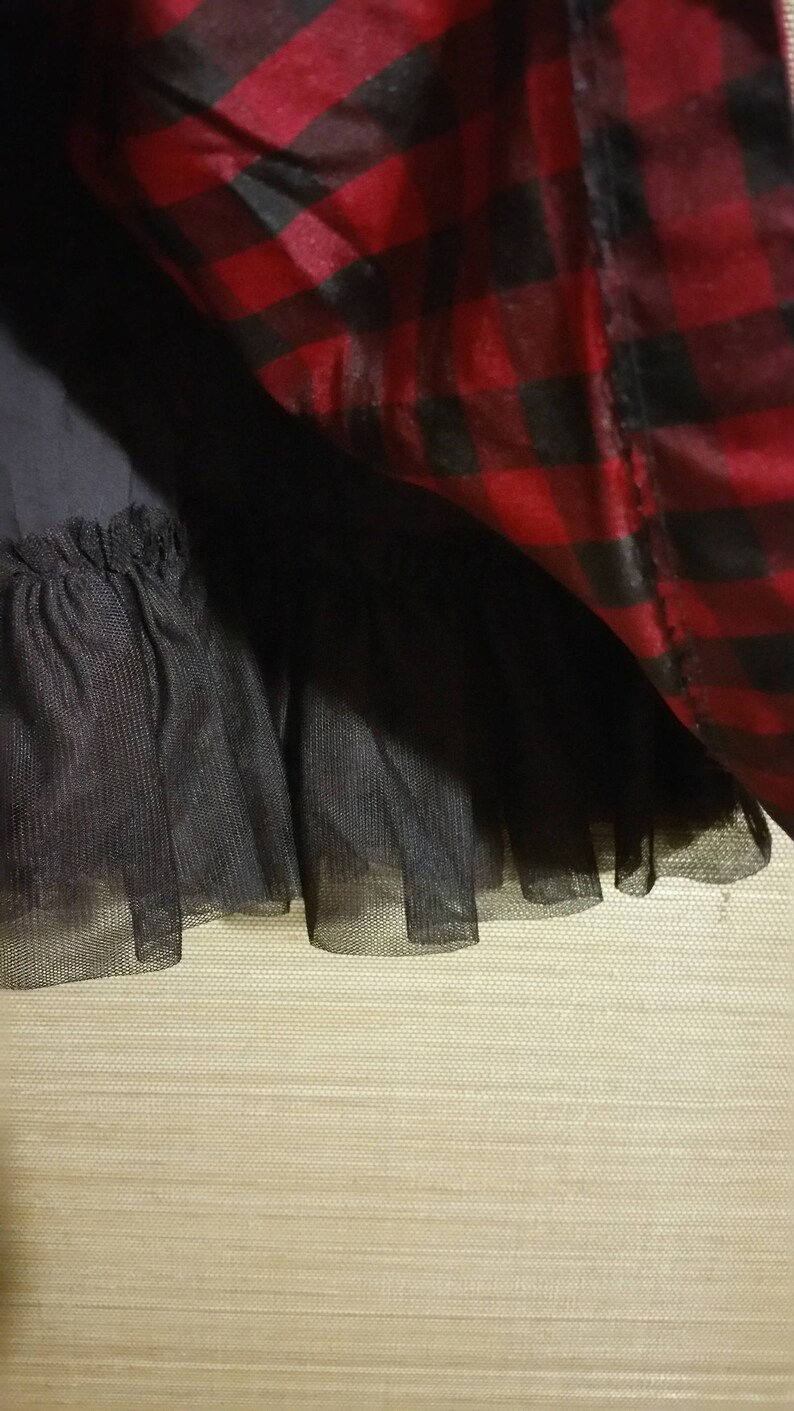 black plaid vintage holiday dresswith side bow, months. 12-18 A most adorable little girl red