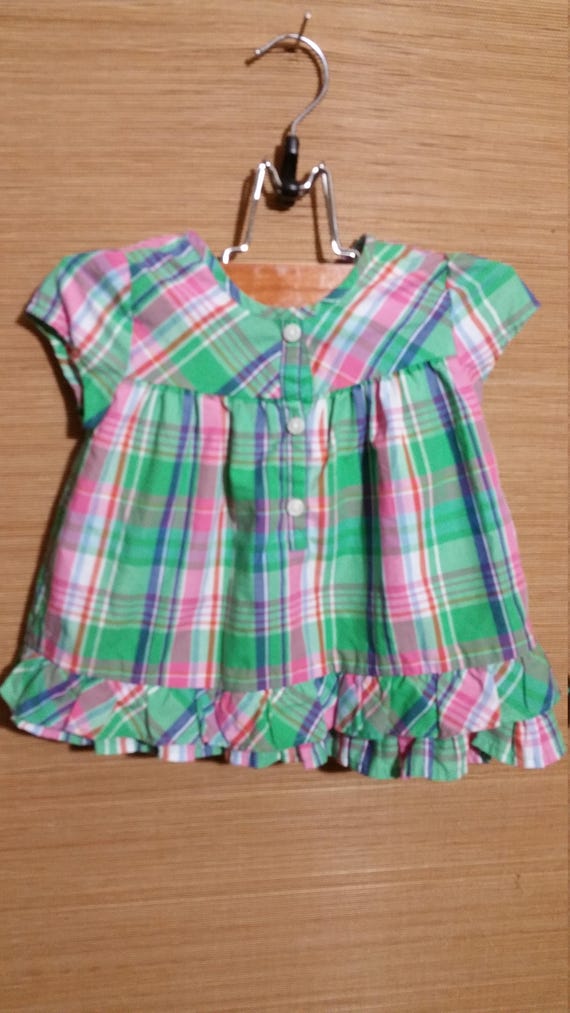 black plaid vintage holiday dresswith side bow, months. 12-18 A most adorable little girl red