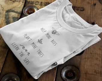 Koszulka unisex z bawełny organicznej | Pomóż pszczołom, sadź drzewa