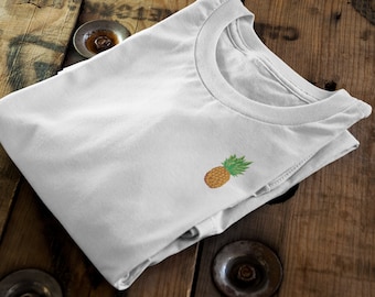 PINEAPPLE || Pocket Print Unisex TSHIRT TOP || Adults & Kids Sizes|| Certified Organic Cotton || Ethical Unisex T-Shirt || Adult+Kids